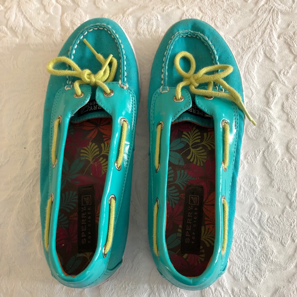 Girls Teal Sperrys